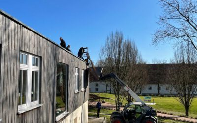 Helfereinsatz auf dem Clubhausdach