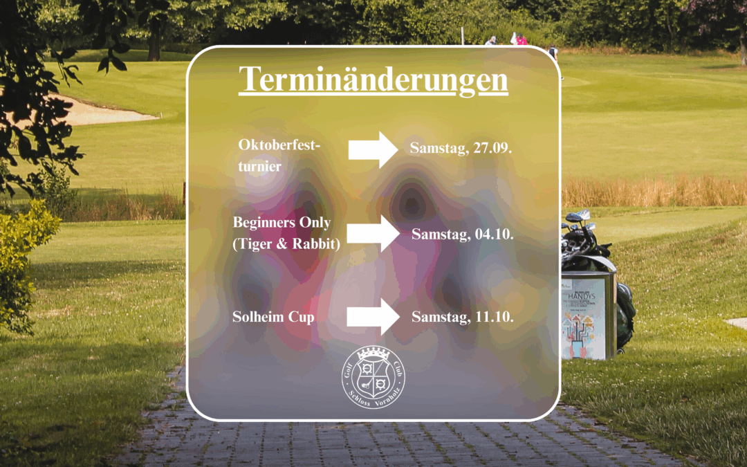 Terminänderungen im Turnierkalender