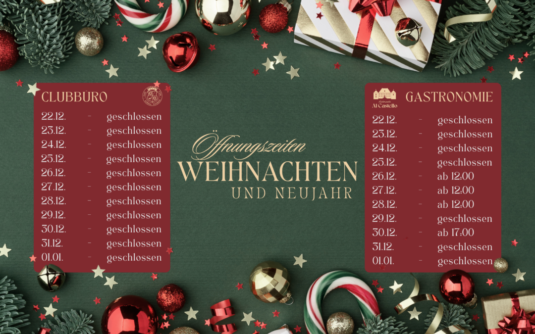 Öffnungszeiten an den Feiertagen